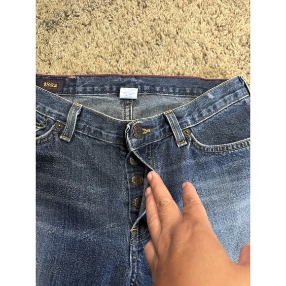 ABERCROMBIE FITCH 1892 Vintage Flare Jeans Low Rise 90s Y2K Made in USA 28x33 - Picture 10 of 12